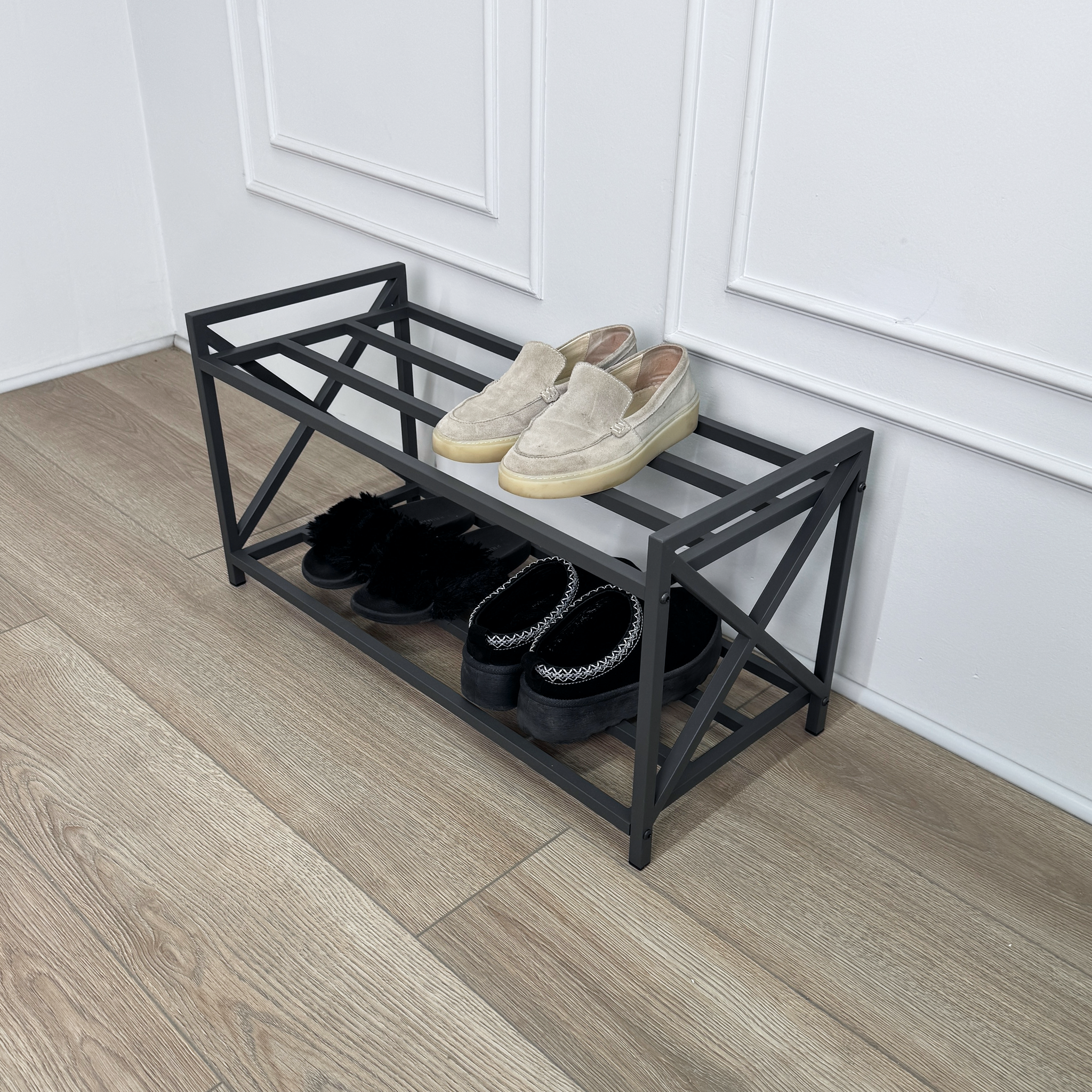 Unassembled Metal Shoe Rack Loft