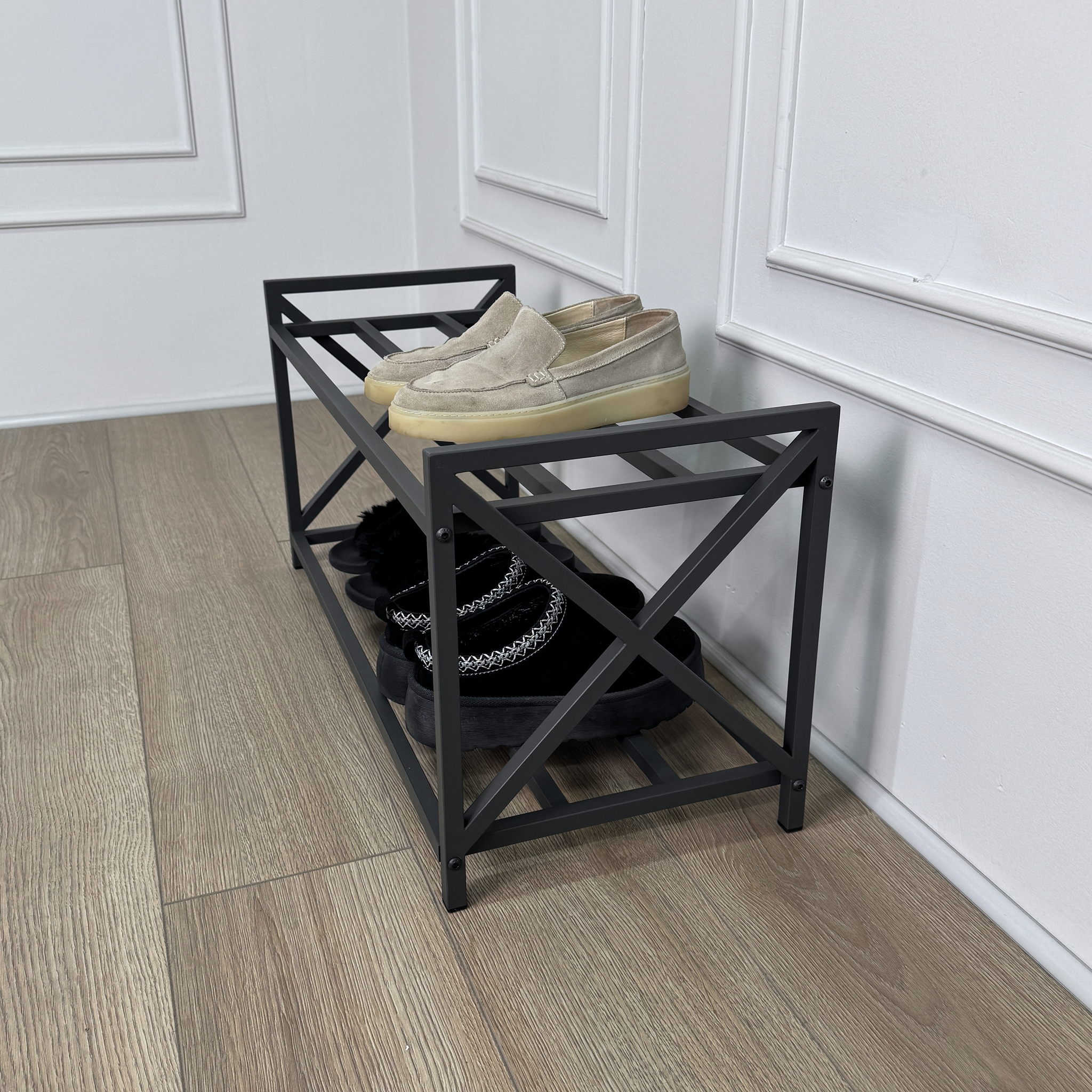 Unassembled Metal Shoe Rack Loft