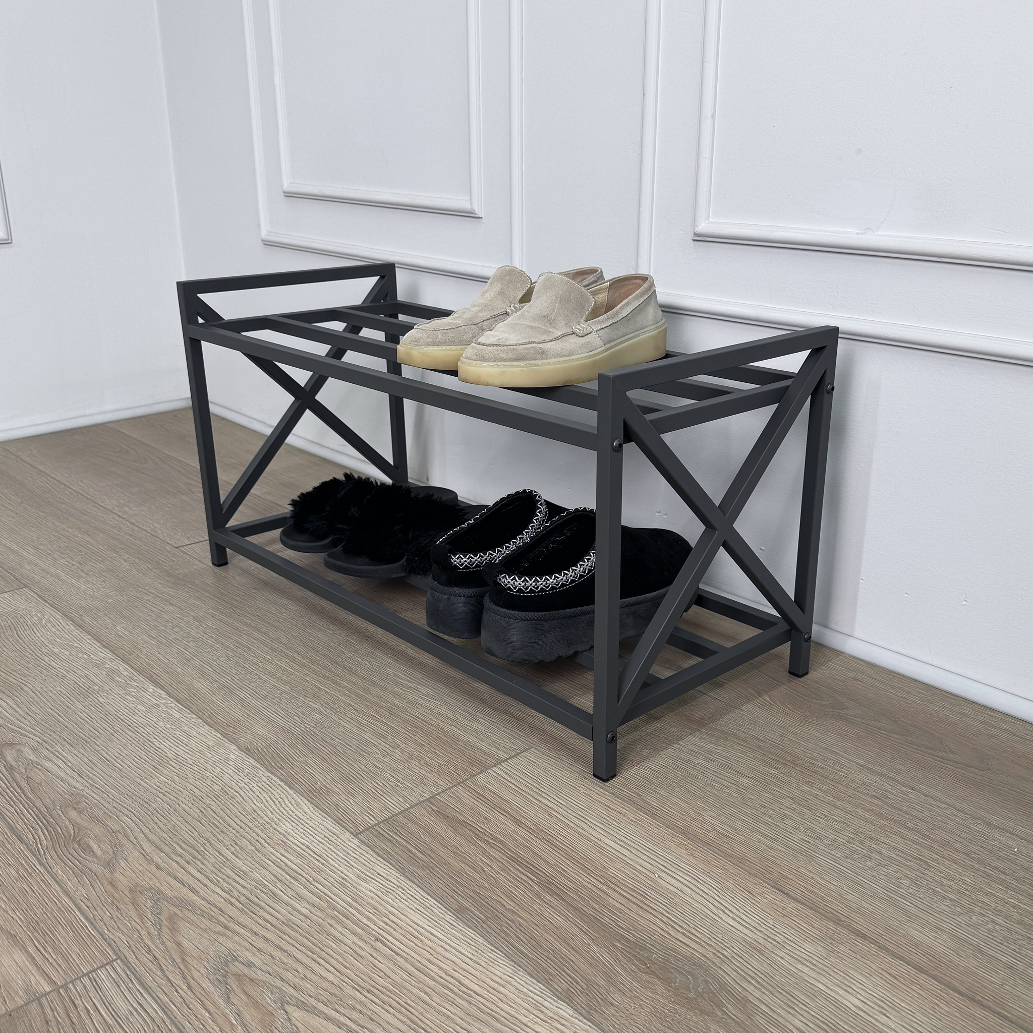 Unassembled Metal Shoe Rack Loft