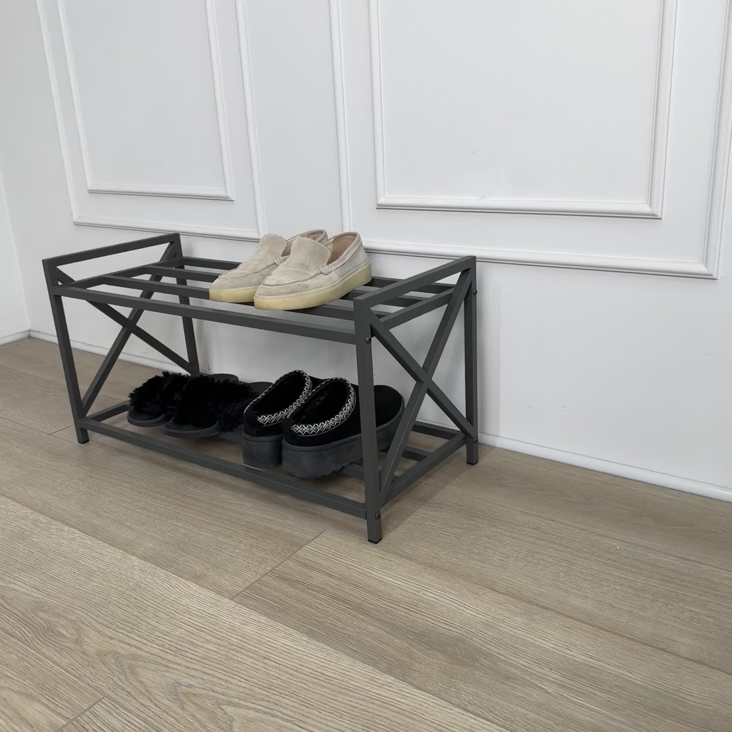 Unassembled Metal Shoe Rack Loft