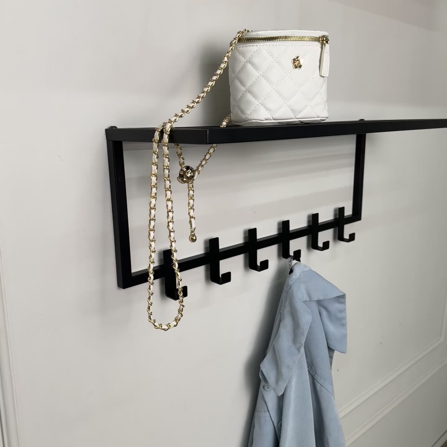 Loft Entryway Set – 2-Tier Metal Shoe Rack and Wall-Mounted Coat Rack